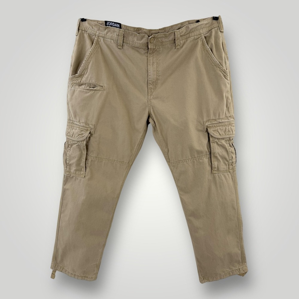 Jordan Craig Cargo Pants Mens 47x32 Beige Relaxed Fit Canvas Workwear Utility